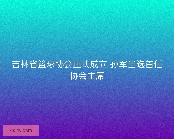 吉林省篮球协会正式成立 孙军当选首任协会主席